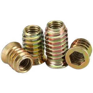 M6 M8 Steel Galvanized Countersunk Allen Threaded Wood Chipboard Insert Nut For Furniture