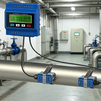 Medidor de Flujo Ultrasónico de Abrazadera, Medidor de Flujo de Líquido No Invasivo para Agua, HVAC, Suministro de Agua Municipal, Sin Necesidad de Cortar Tuberías