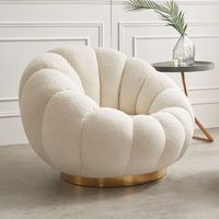 Nordic Teddy luxe loisirs chaise longue monoplace laine tissu fauteuil pour bureau à domicile minimaliste pour salon chambre
