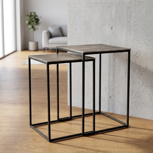 Mesa de Centro Moderna de Estilo Industrial, con Estructura Metálica y Superficie Martillada, Mueble para Sala de Estar - Product Image 6
