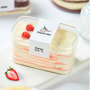 Pequeñas cajas de pastel de postre rectangulares transparentes Contenedor de embalaje de plástico de pastel redondo transparente para Mousse de tiramisú - Product Image 4