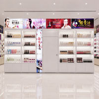 Vitrine murale moderne pour cosmétiques avec éclairage LED rétroéclairé, cadre d'affichage écologique de luxe pour produits de soin de la peau destiné au commerce de détail de la beauté