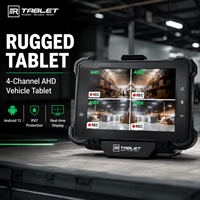 Tablette robuste 7 pouces Qualcomm Octa Core avec entrée caméra AHD 4 canaux, moniteur d'angle mort pour chariot élévateur, Android 13, IP67, 4 Go RAM, 128 Go ROM, pour véhicule