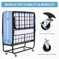 Lit pliant moderne et portable avec matelas et cadre métallique pour hôpitaux, hôtels, écoles, salons, appartements, meubles de maison, lit simple