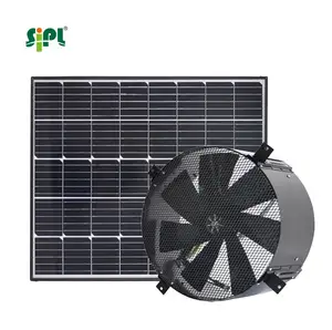 60W solar powered gable vent cooling extractor basement warehouse industrial heat extraction greenhouse ventilation exhaust fan