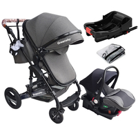 2024 Poussette de luxe 3 en 1 avec système de voyage bon marché en gros avec nacelle et siège auto