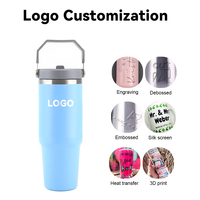 Botol Vakum Tutup Lipat 3D Print Custom Stainless Steel 12oz, Cangkir Anak, Tahan Panas 12-24 Jam, Aman untuk Air Mendidih