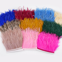 Frange de plumes d'ému rose de 1 m, pour la décoration de robes et de vêtements, accessoires pour coiffes indiennes et artisanat de carnaval