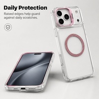Coques de téléphone magnétiques transparentes C0303 pour iPhone 17 Air 16 15 14 13 12 11 18 Pro Max avec support d'objectif et coque arrière