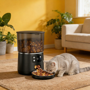 Distributeur <span class=keywords><strong>de</strong></span> nourriture intelligent et élégant <span class=keywords><strong>pour</strong></span> animaux <span class=keywords><strong>de</strong></span> compagnie, capacité 4L, acier inoxydable et plastique + caméra HD 2MP + batterie + Wi-Fi/Tuya - Automatique <span class=keywords><strong>pour</strong></span> chats et chiens - Product Image 2