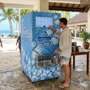 Distributeur automatique de glace JFP Commercial 150 kg, distributeur de glaçons intelligent <span class=keywords><strong>24h</strong></span>/24 en libre-service avec systèmes de paiement internationaux - Product Image 1