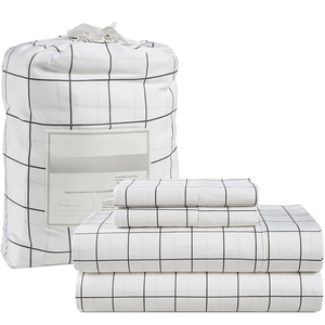 Set di lenzuola da 4 pezzi con tasca profonda 100% fogli di raffreddamento in cotone - Product Image 1