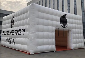 Gran pabellón inflable negro en forma de cubo, salón cuadrado para eventos, cabina portátil grande para fiestas nocturnas en el patio trasero y eventos al aire libre. - Product Image 4