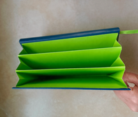 Carnet à couverture rigide avec logo personnalisé de l'entreprise, sangle élastique promotionnelle, reliure parfaite, 120 feuilles, film tactile, avec trois poches