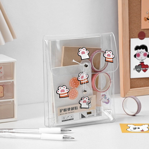 Estuche de PVC transparente Ins, bolsa de almacenamiento creativa para documentos, información, papel, para el cuidado de la piel pencil, estudiante - Product Image 2