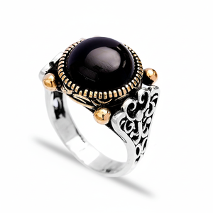Oval Onyx Stone Tugra Design Ottoman <b>Men's</b> <b>Ring</b> Turkish Handmade Wholesale Authentic Silver <b>Men</b> <b>Ring</b> - Product Image 2
