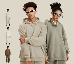 H5414 Hoodies Manufacturer Custom High Quality French Terry Liner No <b>String</b> Hoodies Oversized Unisex Hoodies - Product Image 3