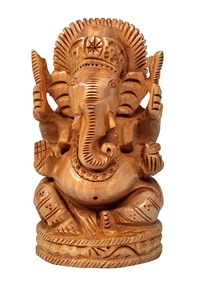 Escultura de Ganesha de Madera Hecha a Mano, Ídolo Tradicional Tallado a Mano del Dios Ganesha, Decoración Religiosa y Espiritual para el Hogar, Adorno de Mesa para Interiores - Product Image 4