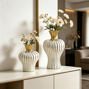 Vaso in Ceramica Bianca Minimalista <span class=keywords><strong>Moderno</strong></span>, Accessori Decorativi per Casa, <span class=keywords><strong>Soggiorno</strong></span>, Sala da Pranzo, Ufficio, Scrivania - Product Image 5