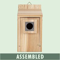 XIANXU YK20251024-1 Nichoirs pour oiseaux en bois avec protection en acier inoxydable, design rectangulaire moderne, écologique, durable, pour usage extérieur