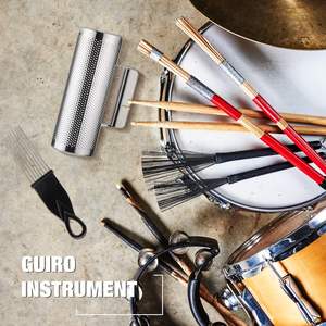 Atacado Multi Tamanho Aço Inoxidável Guiro Instrumento Musical Com Raspadores para Banda Som - Product Image 4