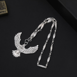 SC สร้อยคอแฟชั่นจี้รูปนกอินทรีสำหรับผู้ชายสร้อยคอเจ้าแม่กวนอ่วนทำจากเงินสุดเท่ - Product Image 5