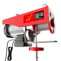Mini-treuil électrique portable à câble métallique, 18 m/min, charge de 200 kg. Télécommande en aluminium. Certifié CE Léger
