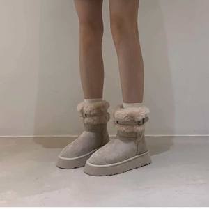 Zapatos de Plataforma de Verano para Mujer, de Algodón, con Punta Redonda, Hebilla Metálica, Botas de Nieve Antideslizantes - Product Image 3