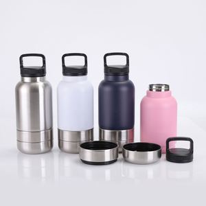 Comedero Portátil para Mascotas 3 en 1, Elegante y Resistente, de 32 oz, Doble Pared, Acero Inoxidable, Aislado al Vacío, Impermeable para Exteriores, para Perros y Gatos - Product Image 1