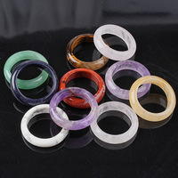 Bagues en pierre de cristal naturel, style bracelet à porter au poignet, bandes de pierres semi-précieuses pour un usage quotidien et des occasions de cadeaux