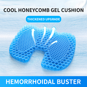 Blue Honeycomb Gel Seat Cushion Product Double Cellular Design Cooling Car Drivers Office Chair Air Gel Seat Breathable Cushion - Product Image 2