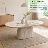 Table à manger OKAY, table en céramique de luxe, écologique, pour hôtel, studio, décoration haut de gamme, contemporaine, minimaliste