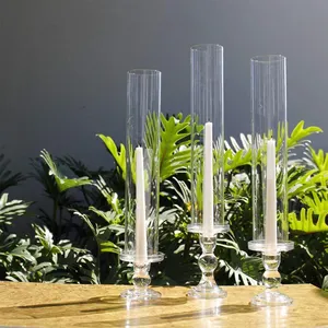 Hand Blown Round Clear Borosilicate Glass Cylinder Both Ended Open Tube Chimney Candle Holder