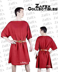 Cotton Medieval Half Sleeves Tunic for Adults Red Vintage Style for Roman Greek Historical Reenactments and Themed <b>Parties</b> - Product Image 1