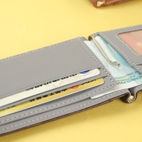 Portefeuille Unisexe Créatif en Cuir PU Anti-Vol avec Clip à Billets Style Coréen et Porte-Cartes Multiples – Grande Vente