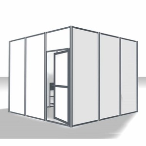 Divisores de Habitaciones Móviles, Paredes Divisorias Personalizadas con Marco de Aluminio, Tipo Vidrio o Madera, Modulares para Interiores, Oficinas y Exposiciones - Product Image 1
