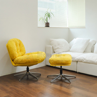 Juego de Sillón Otomano Le Muse, Comodidad Vibrante, Estilo Moderno, Terciopelo, Altura Ajustable, Base Estable, Relajación, Material de Poliéster