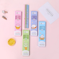 Ucuz fiyat yüksek kalite sevimli karikatür desen okul öğrenciler için 6 adet HB kalemler Set