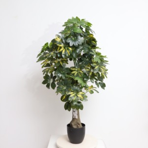Venta al por mayor, precio directo de fábrica, plantas artificiales, bonsái, planta de árbol, Schefflera para la decoración del jardín del hogar, resistente a los rayos UV - Product Image 1