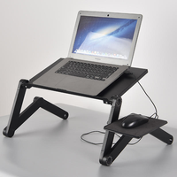 Soporte Ajustable para Portátil Great Roc Convertible de Aluminio, Escritorio para Portátil con Ventilador de Refrigeración Grande y Alfombrilla para Ratón