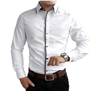 Chemise à manches longues en popeline de coton 100% élégante et confortable pour hommes, teinte en fil avec détection d'aiguille pour vêtements de bureau, prix de gros - Product Image 1