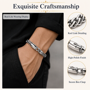 Bracciali e Braccialetti in Acciaio Inossidabile Stile Europeo e Americano, Bracciale <span class=keywords><strong>a</strong></span> Chiglia Potente alla Moda per Coppie, Vendita all'Ingrosso - Product Image 5