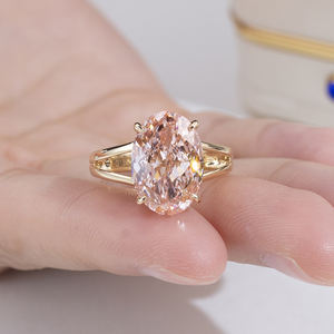 แหวนเพชรชมพูทรงรี 18K รุ่น MSR-2055 ของ Messi Jewelry สำหรับผู้หญิง - Product Image 5