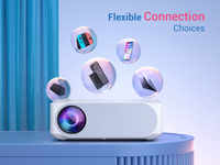 Projecteur intelligent Full HD 1080p personnalisé de 350 lumens avec mise en miroir d'écran sans fil, haut-parleur intégré et Wi-Fi Bluetooth 5G