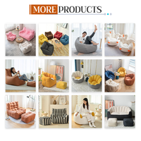 Nouveau style moderne de salon style lune grand canapé paresseux chaise longue portable de grande taille poufs chaise longue
