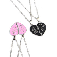Pendentifs en alliage métallique, 10 pièces, bijoux en forme de cœur pour Couple, pendentifs pour meilleur ami