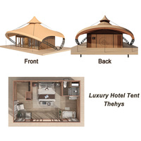 Tentes de luxe pour l'extérieur à résistance aux chocs supérieure avec salle de bain, suite de glamping Tethys pour climat extrême
