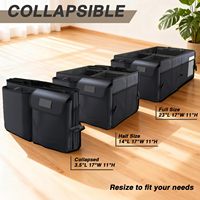 Organisateur de rangement de voiture de luxe pliable en tissu Oxford 67L avec 3 compartiments pour accessoires de camion et de voiture, sangles réglables
