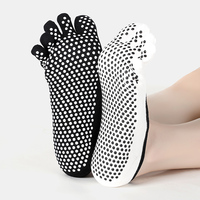 Chaussettes de yoga personnalisées à cinq doigts pour femmes, dos ouvert, antidérapantes, sports invisibles, sol de fitness en salle, chaussettes Pilates fendues