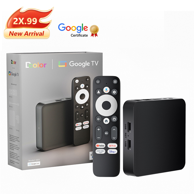 Newest Google Certified TV Streaming Box 4K Dcolor GD2 Android 12 2+32GB 2.4G/5G WIFI Google Smart TV Box